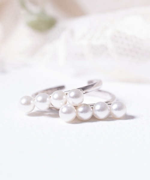 Karlas（カルラス）の「OKKO 貝パール Iラインフリーリング シルバー N194SV（リング・レディース・シルバー・FREE）」の3枚目の写真