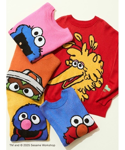 SESAME STREET（セサミストリート）の「【OUR KIND OF HOLIDAY】ニットプルオーバー（ニット/セーター・レディース・ブルー/オレンジ/イエロー/ピンク/レッド・F）」の6枚目の写真