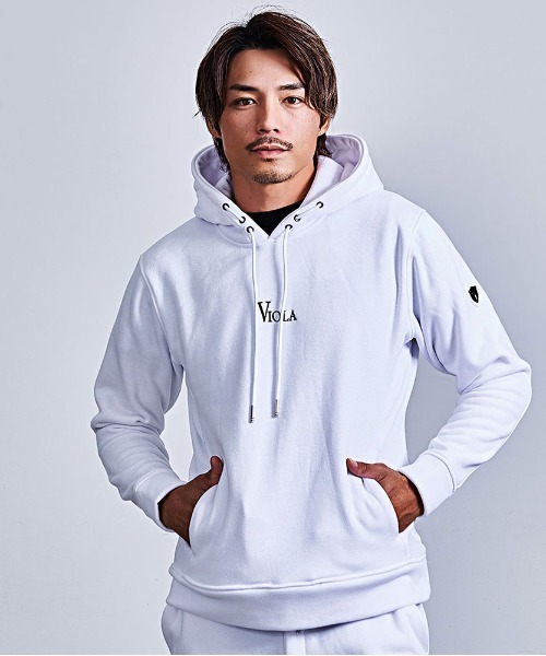 VIOLA(ヴィオラ)の「『VIOLA rumore/ヴィオラ ルモーレ』フリース起毛スピンドルパーカー(パーカー・メンズ・ブラック/オフホワイト・L/XL/M)」の1枚目の写真
