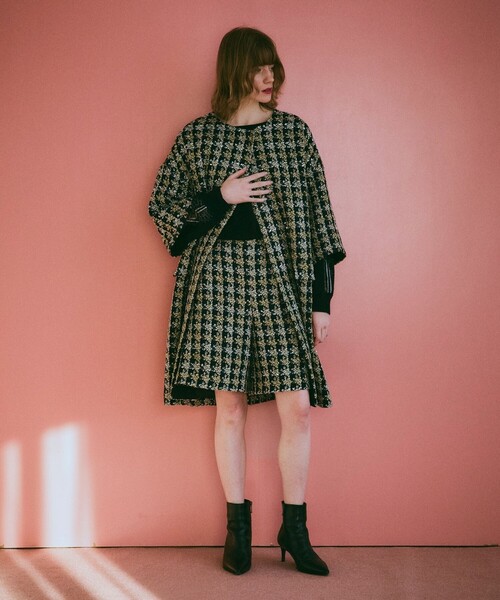 GRACE CLASS（グレースクラス）の「シャイニーツイードコート（その他アウター・レディース・ネイビー・36）」の2枚目の写真