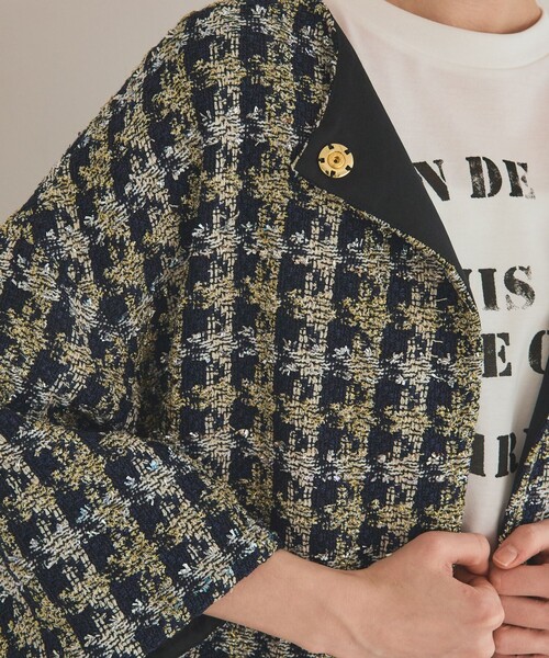 GRACE CLASS（グレースクラス）の「シャイニーツイードコート（その他アウター・レディース・ネイビー・36）」の8枚目の写真