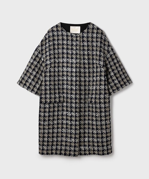 GRACE CLASS（グレースクラス）の「シャイニーツイードコート（その他アウター・レディース・ネイビー・36）」の9枚目の写真