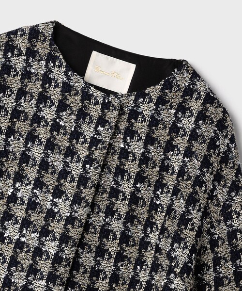 GRACE CLASS（グレースクラス）の「シャイニーツイードコート（その他アウター・レディース・ネイビー・36）」の11枚目の写真