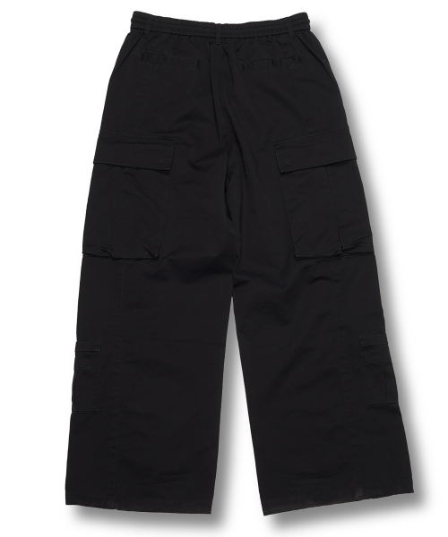 8P Banding Wide Cargo Pants Black