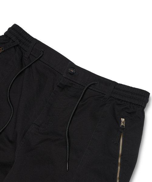 8P Banding Wide Cargo Pants Black