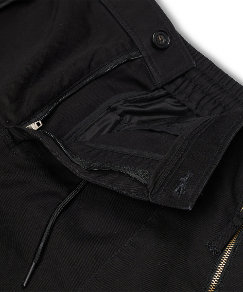 8P Banding Wide Cargo Pants Black