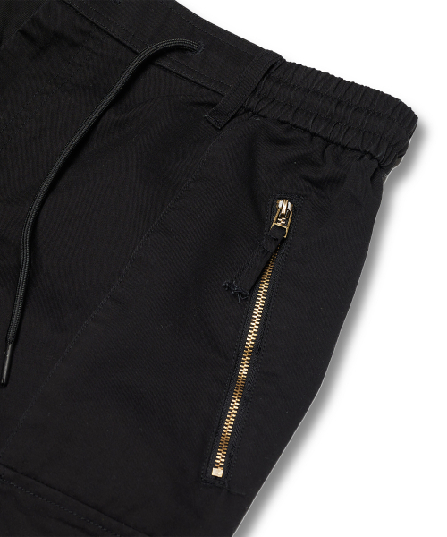 8P Banding Wide Cargo Pants Black
