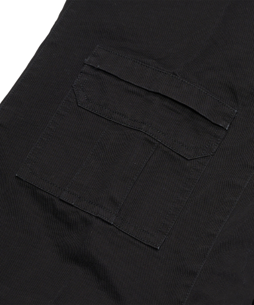 8P Banding Wide Cargo Pants Black
