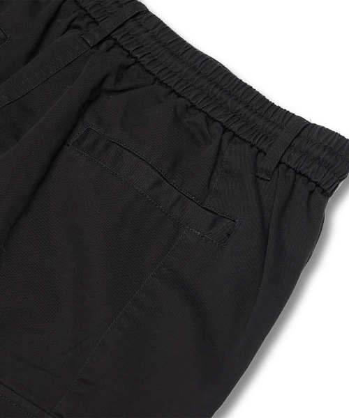 8P Banding Wide Cargo Pants Black