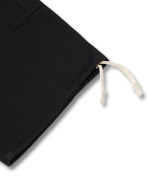 8P Banding Wide Cargo Pants Black