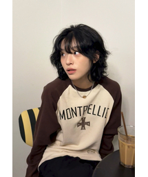 Montpellie Waffle Reglan Long sleeve BROWN