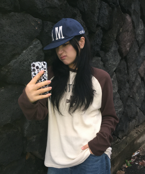 AMOU(アモウ)の「Montpellie Waffle Reglan Long sleeve BROWN(Tシャツ/カットソー・レディース・その他・1/2)」の6枚目の写真