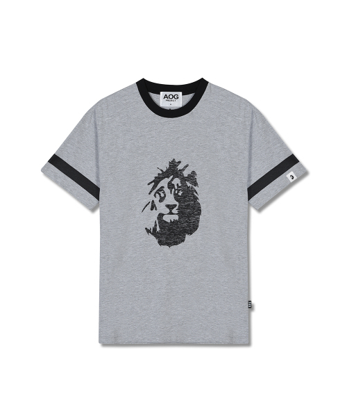 AOG PROJECT(エイオージープロジェクト)の「ライオンプリントTシャツ(グレー)(Tシャツ/カットソー・メンズ・グレー・MEDIUM/LARGE/X-LARGE)」の2枚目の写真