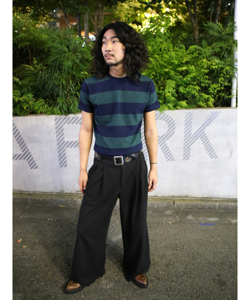 GOZER(ゴーザー)の「WANG STRIPE HALF T-SHIRT_GREEN(Tシャツ/カットソー・メンズ・グリーン・MEDIUM/LARGE/X-LARGE)」の2枚目の写真