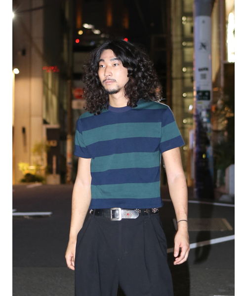 GOZER(ゴーザー)の「WANG STRIPE HALF T-SHIRT_GREEN(Tシャツ/カットソー・メンズ・グリーン・MEDIUM/LARGE/X-LARGE)」の4枚目の写真