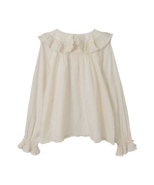 PINK HOUSE（ピンクハウス）の「フリル襟付きローンブラウス（シャツ/ブラウス・レディース・レッド/グリーン/キナリ/チョコ/ブラック・フリー）」の7枚目の写真