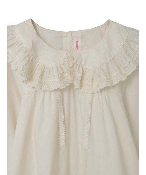 PINK HOUSE（ピンクハウス）の「フリル襟付きローンブラウス（シャツ/ブラウス・レディース・レッド/グリーン/キナリ/チョコ/ブラック・フリー）」の8枚目の写真