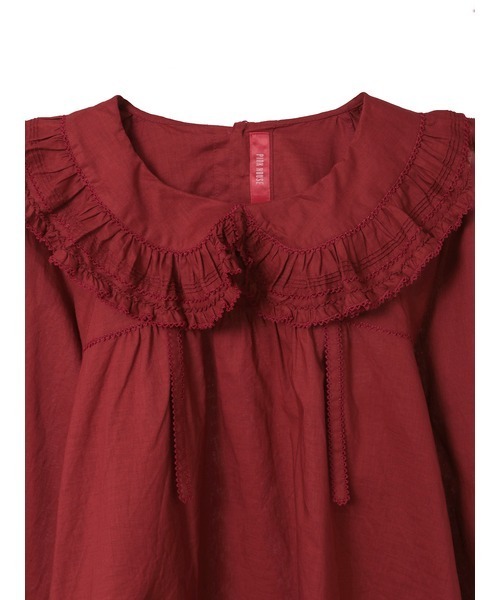 フリル襟付きローンブラウス（シャツ/ブラウス）｜PINK HOUSE（ピンク