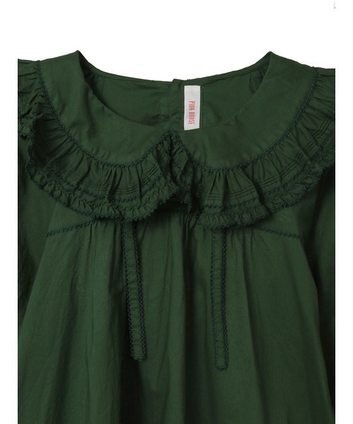 PINK HOUSE（ピンクハウス）の「フリル襟付きローンブラウス（シャツ/ブラウス・レディース・レッド/グリーン/キナリ/チョコ/ブラック・フリー）」の14枚目の写真