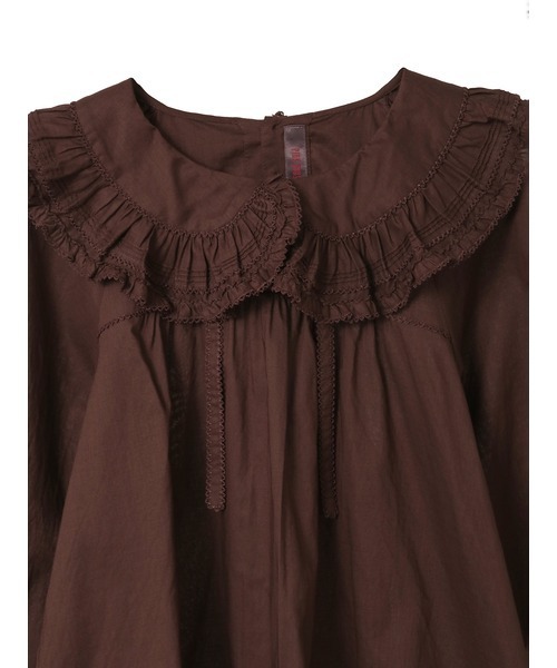 PINK HOUSE（ピンクハウス）の「フリル襟付きローンブラウス（シャツ/ブラウス・レディース・レッド/グリーン/キナリ/チョコ/ブラック・フリー）」の15枚目の写真