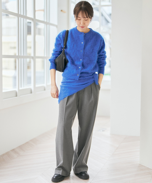 Spick & Span(スピックアンドスパン)の「ファーカシミヤクルーネックカーディガン(カーディガン/ボレロ・レディース・ベージュ/ライトグリーン/ブルー系その他・FREE)」の6枚目の写真