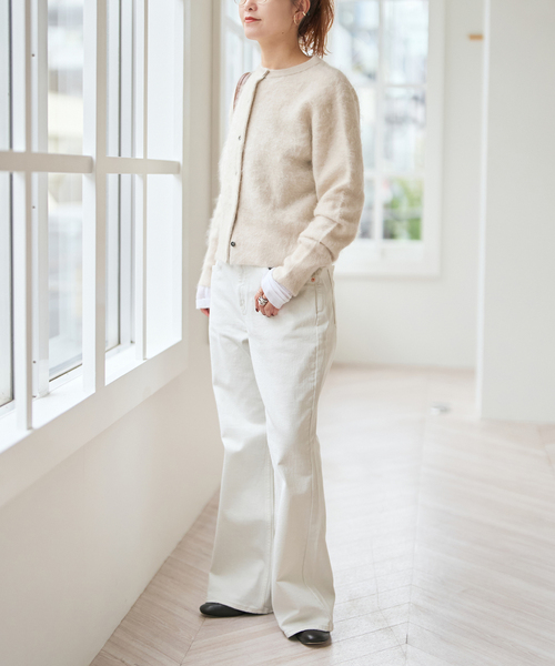 Spick & Span(スピックアンドスパン)の「ファーカシミヤクルーネックカーディガン(カーディガン/ボレロ・レディース・ベージュ/ライトグリーン/ブルー系その他・FREE)」の9枚目の写真