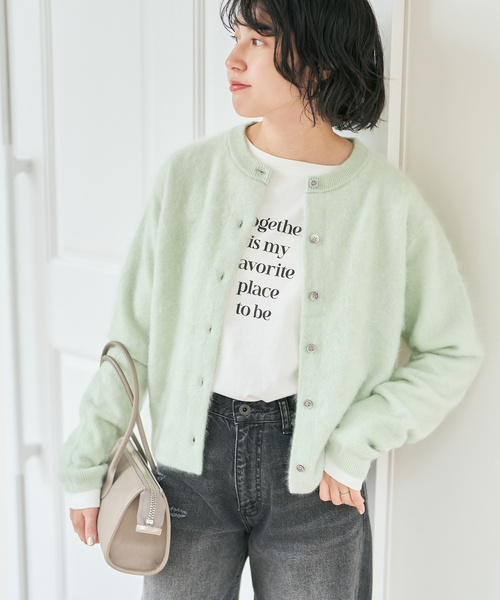 Spick & Span(スピックアンドスパン)の「ファーカシミヤクルーネックカーディガン(カーディガン/ボレロ・レディース・ベージュ/ライトグリーン/ブルー系その他・FREE)」の12枚目の写真