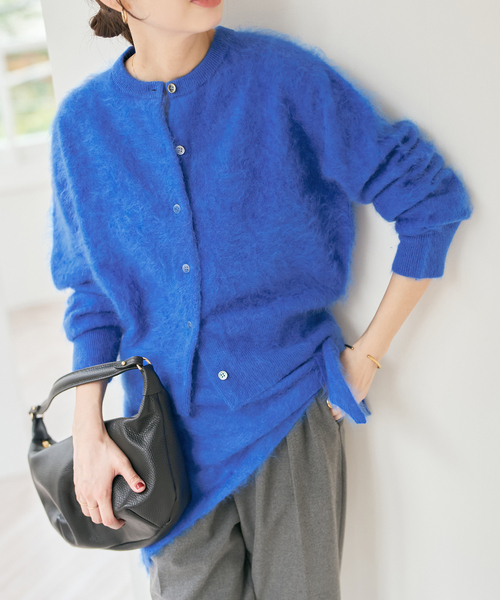 Spick & Span(スピックアンドスパン)の「ファーカシミヤクルーネックカーディガン(カーディガン/ボレロ・レディース・ベージュ/ライトグリーン/ブルー系その他・FREE)」の17枚目の写真