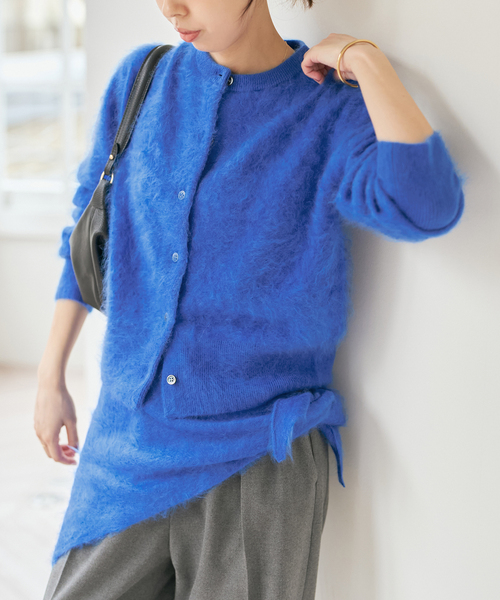 Spick & Span(スピックアンドスパン)の「ファーカシミヤクルーネックカーディガン(カーディガン/ボレロ・レディース・ベージュ/ライトグリーン/ブルー系その他・FREE)」の19枚目の写真