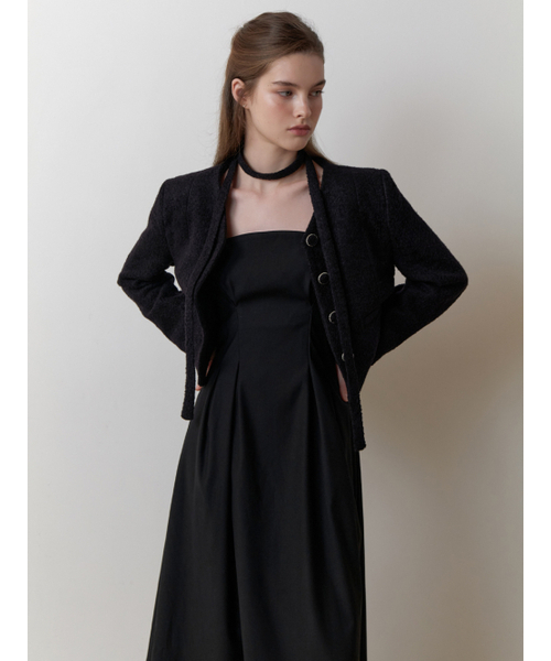 RE_L（リエル）の「Curd tweed jacket (black)（テーラードジャケット・レディース・その他・FREE）」の2枚目の写真