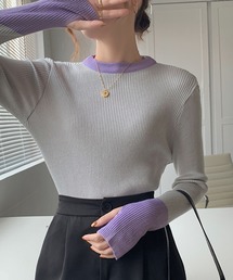 MILAE（ミレ）の「配色ニットトップス（ニット/セーター）」