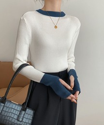 MILAE（ミレ）の「配色ニットトップス（ニット/セーター）」