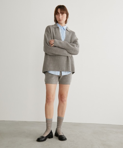LOSCa（ロスカ）の「リブニットショートパンツ（その他パンツ・レディース・アイボリー/ブラック/杢グレー・FREE）」の22枚目の写真