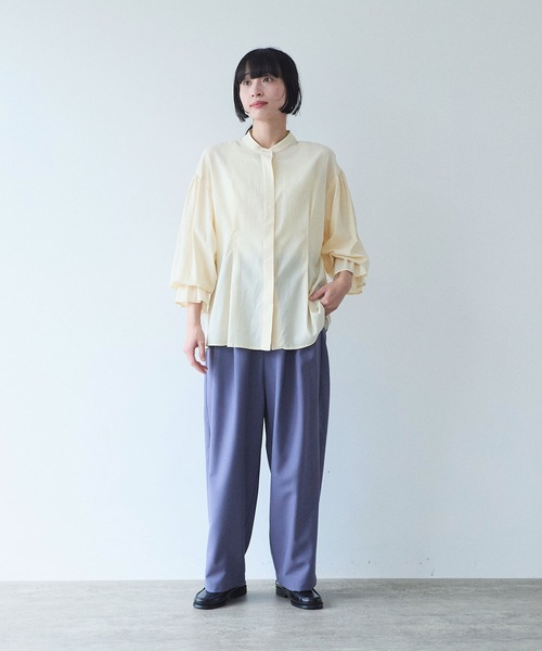 yuni(ユニ )の「△ウォッシャブルサマーウール テーパードパンツ(スラックス・レディース・ブラック/パープル/グレー・S/M)」の14枚目の写真