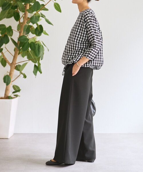 BEARDSLEY（ビアズリー）の「ダブルクロスウエストリブパンツ（その他パンツ・レディース・ブラック/アイボリー・1/2/0）」の17枚目の写真