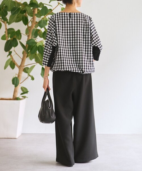 BEARDSLEY（ビアズリー）の「ダブルクロスウエストリブパンツ（その他パンツ・レディース・ブラック/アイボリー・1/2/0）」の18枚目の写真