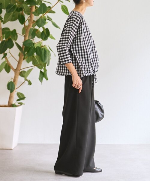 BEARDSLEY（ビアズリー）の「ダブルクロスウエストリブパンツ（その他パンツ・レディース・ブラック/アイボリー・1/2/0）」の19枚目の写真