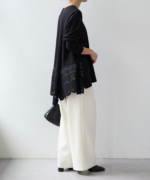 BEARDSLEY（ビアズリー）の「ダブルクロスウエストリブパンツ（その他パンツ・レディース・ブラック/アイボリー・1/2/0）」の13枚目の写真