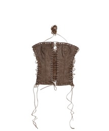 Jaded London（ジェイデッドロンドン）の「ODILE BLACK FAUX LEATHER LACE UP CORSET（その他トップス）」