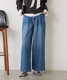 Jena espace merveilleux | 【2タック/やわからデニム】ウエストフリルデニムパンツ(デニムパンツ)