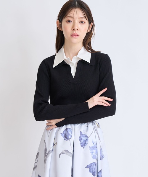 NOELA（ノエラ）の「ダブルカラードッキングニット（ニット/セーター・レディース・ブラック/グレー/キャメル・フリー）」の10枚目の写真