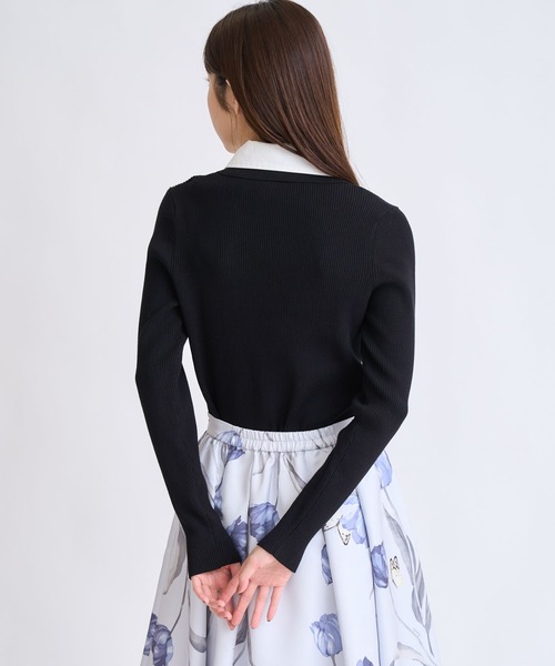 NOELA（ノエラ）の「ダブルカラードッキングニット（ニット/セーター・レディース・ブラック/グレー/キャメル・フリー）」の7枚目の写真