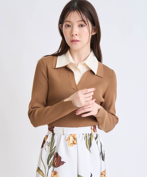 NOELA（ノエラ）の「ダブルカラードッキングニット（ニット/セーター・レディース・ブラック/グレー/キャメル・フリー）」の22枚目の写真