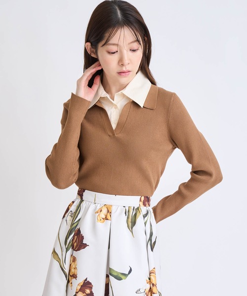 NOELA（ノエラ）の「ダブルカラードッキングニット（ニット/セーター・レディース・ブラック/グレー/キャメル・フリー）」の21枚目の写真