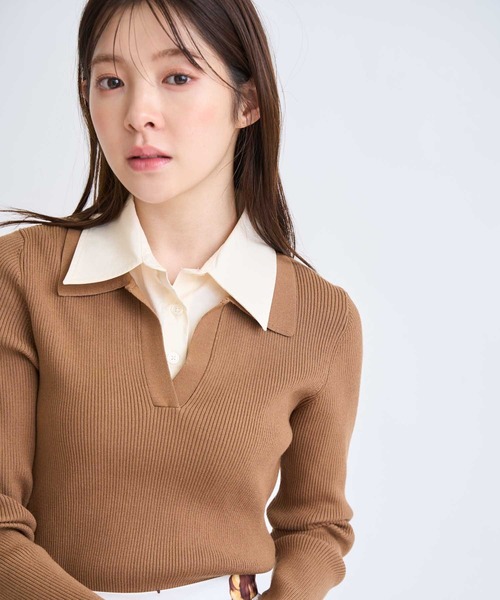 NOELA（ノエラ）の「ダブルカラードッキングニット（ニット/セーター・レディース・ブラック/グレー/キャメル・フリー）」の20枚目の写真