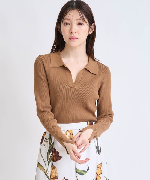 NOELA（ノエラ）の「ダブルカラードッキングニット（ニット/セーター・レディース・ブラック/グレー/キャメル・フリー）」の14枚目の写真