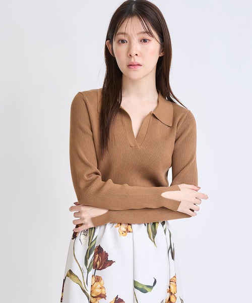 NOELA（ノエラ）の「ダブルカラードッキングニット（ニット/セーター・レディース・ブラック/グレー/キャメル・フリー）」の12枚目の写真