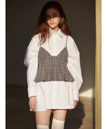 LARGO（ラルゴ）の「Boxy shirt onepiece (white)（ワンピース）」