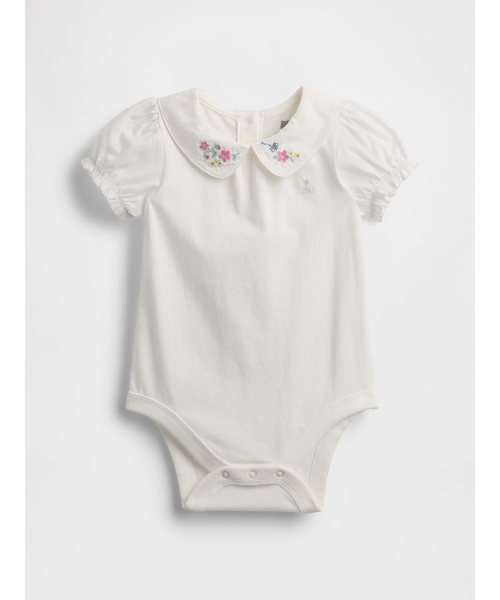 GAP(ギャップ)の「はじめてのお気に入り オーガニックコットン ピーターパン ボディスーツ (ベビー)(ロンパース・キッズ・オフホワイト・60cm/70cm/80cm/90cm/50cm)」の1枚目の写真