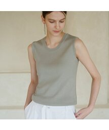 Summer Wool Sleeveless Knit _ Grey